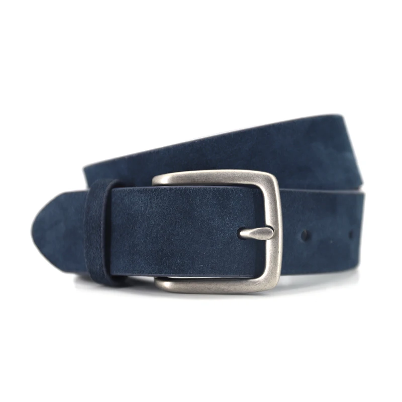 Фабричный популярный мужские синего цвета в ретро-стиле с эффектом потертости и ремешком из натуральной кожи от известного бренда по индивидуальному заказу с регулируемой квадратной металлической пряжкой