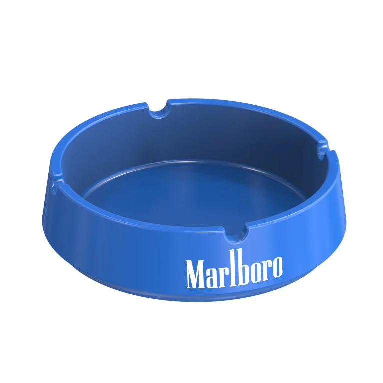 11cm giveaway round black plastic ashtray with customized logo
