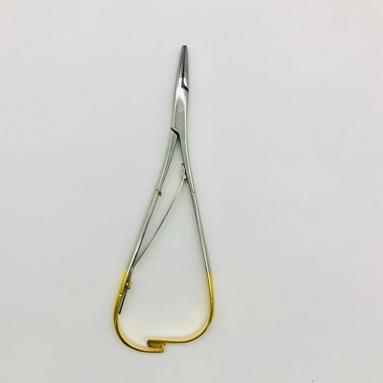 Dental Manufacturer CE Orthodontic Mathieu Needle Holder Wide Tip Tungsten Carbide Serrated Tip