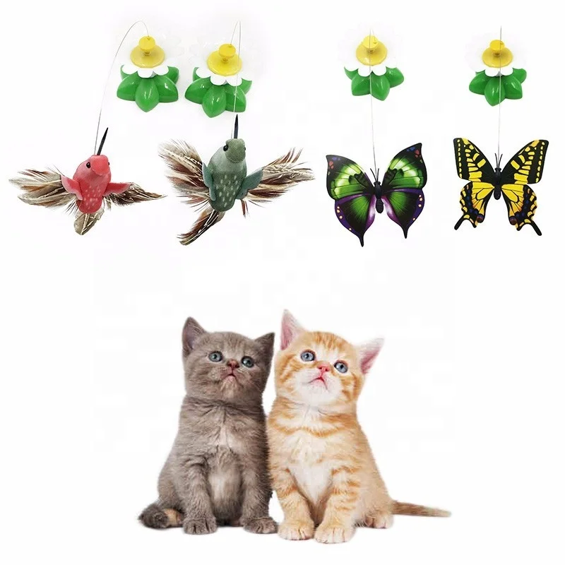 Electric Rotating 360 Pet Cat Toys For Cats Toy Colorful Butterfly Bird Seat Scratch Funny Pet Toys For Cat Kitten intelligence