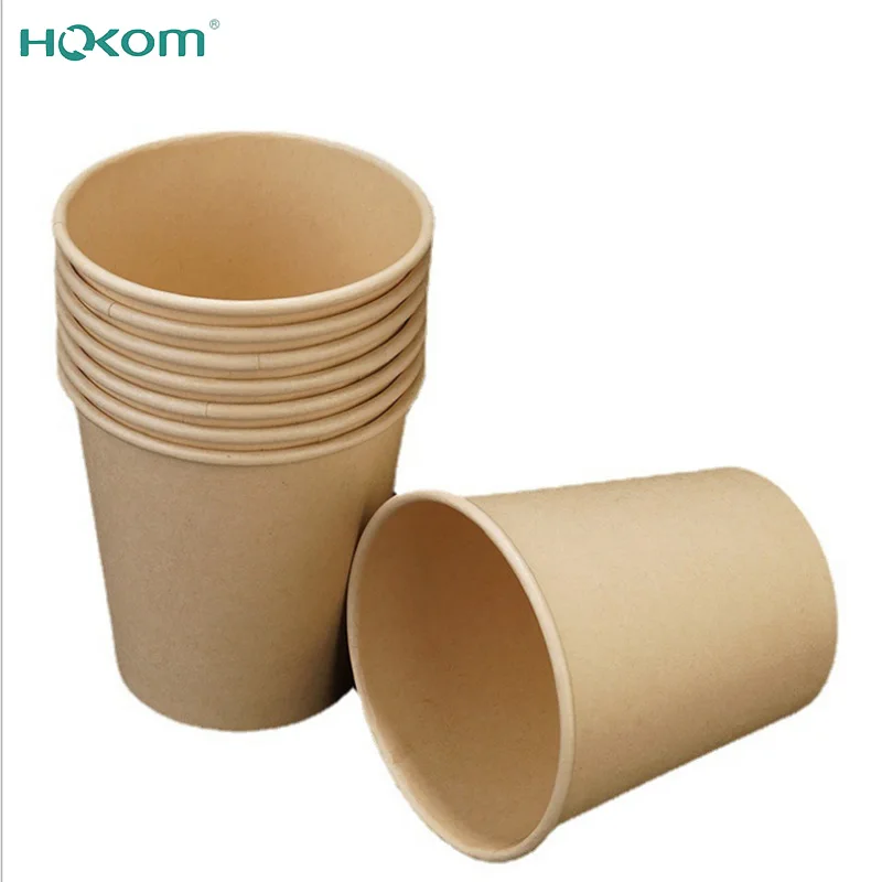 High quality and eco friendly single wall disposable paper cup with lids bamboo fiber coffee cup