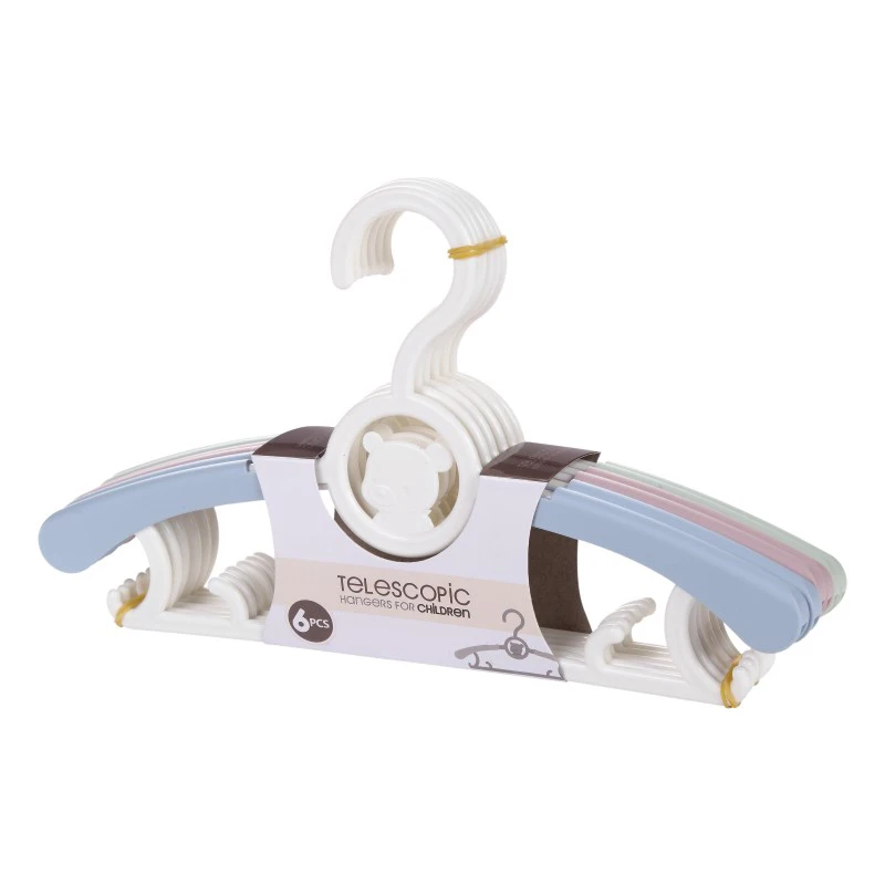 Baby Hangers 6Pcs Plastic Non-Slip Extendable Laundry Infant Pant Hanger For Newborn Clothes Adjustable Children Coat Hanger