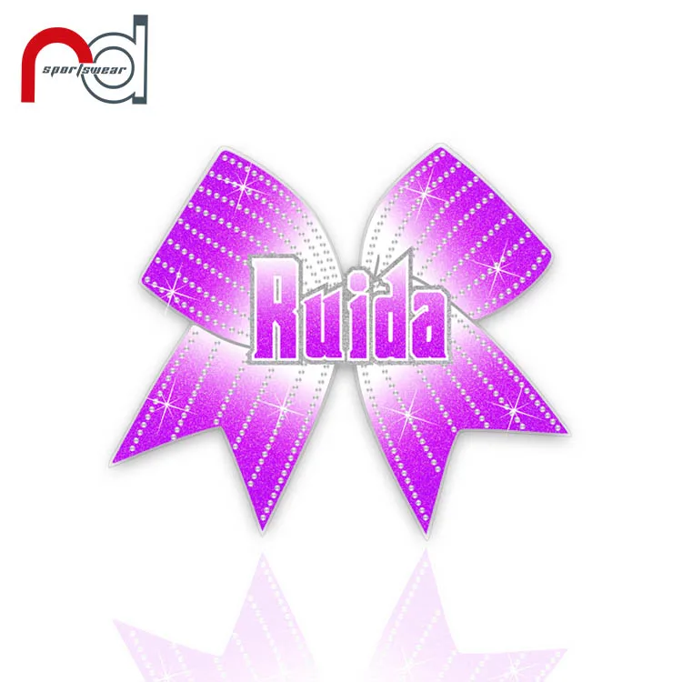 Dance Cheerleading Bows Custom Glitter and Rhinestone Cheer Hair Bow