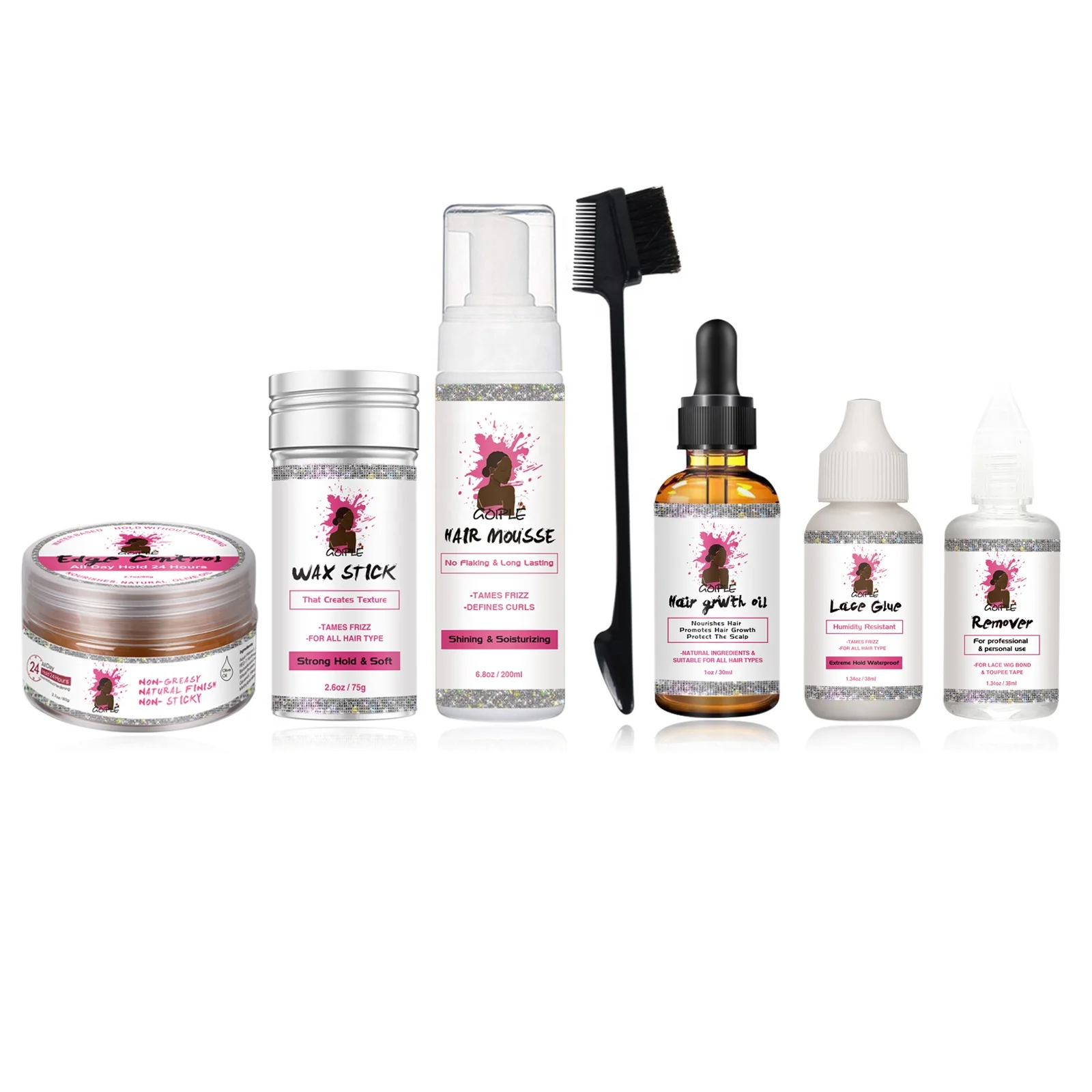 48 Hour Coconut Custom Maximum Extreme Hold Edge Control Alcohol Free Water Base Vendors For Edge Control Gel Kit Without Logo