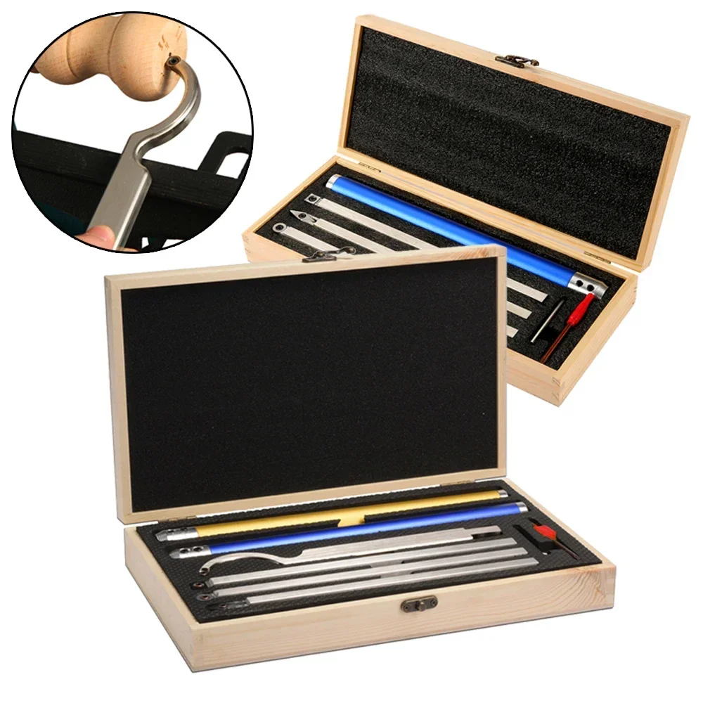 6 in 1 Carbide Woodturning Tool Set with Cutting Inserts Box Lathe Woodworking Accessories