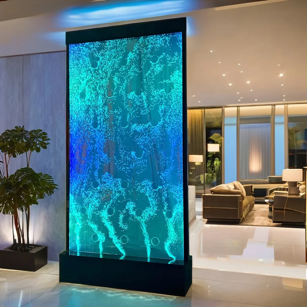 Modern Acrylic Water Bubble Wall Panels Movable Partition LED Decorative Wall