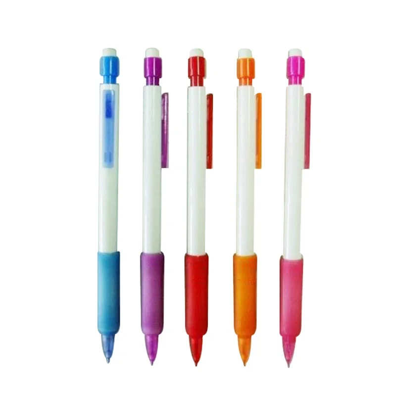 Nice Auto Pencil for Students 2B/2H/HB Mechanical Pencil with Color Lead round Pattern Promotions Carpentry Made Plastic Paper