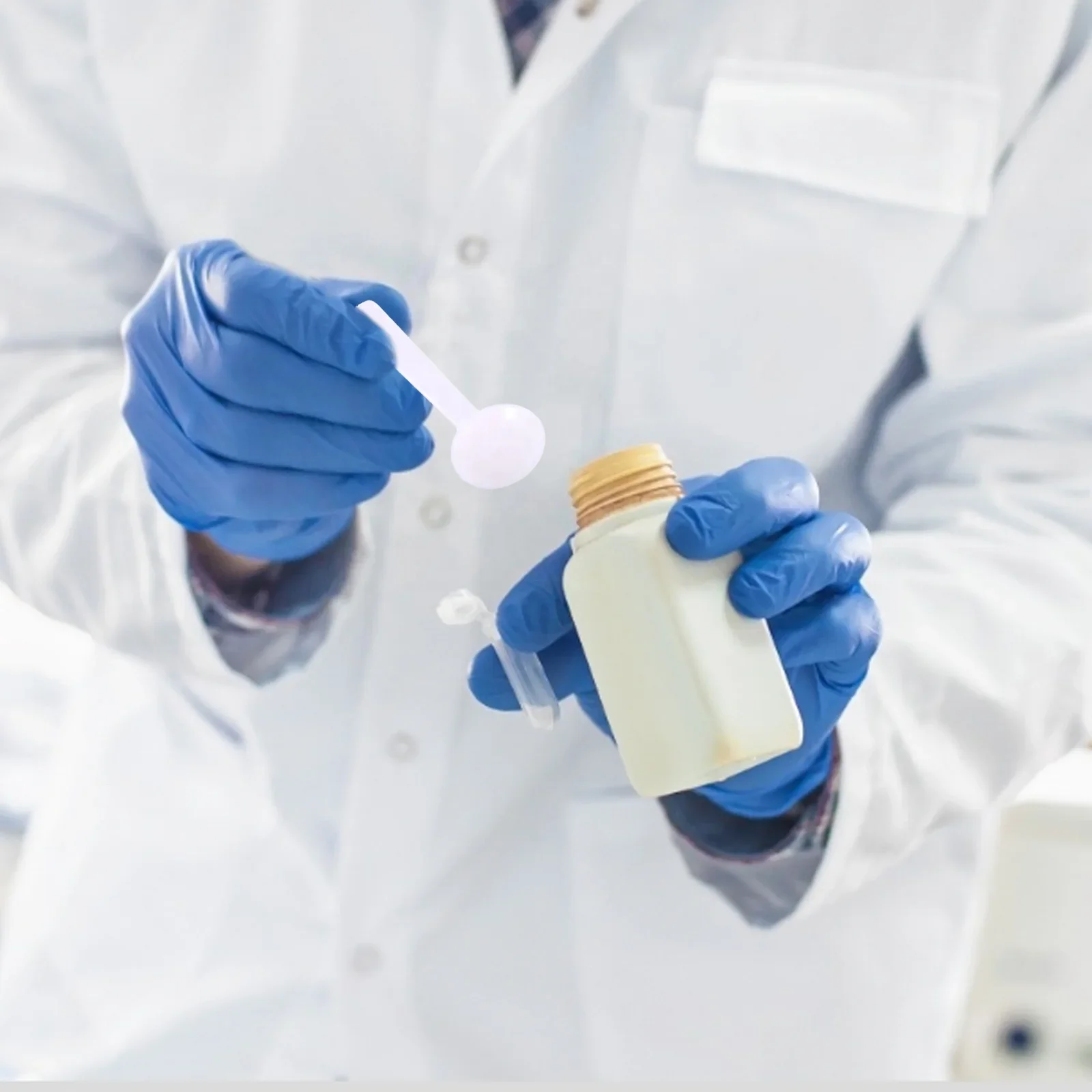 Round Disposable White Plastic PP Measuring Spoon For Powder Liquid Teaspoon