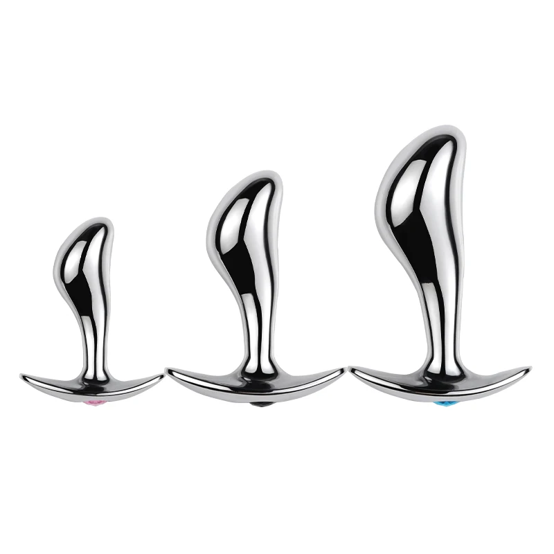 
Aluminum Butt plug Thumb shaped Vaginal But Plug Anal Metal Sex Toys Steel Diamond Anal Butt Plug Set for Women Men 