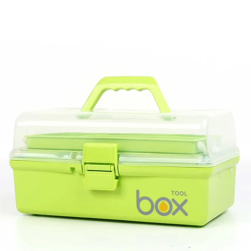 3 layer Multipurpose Storage Boxes Organizer Folding Tool Bins Art Crafts Case Sewing Supplies Organization First Aid kit