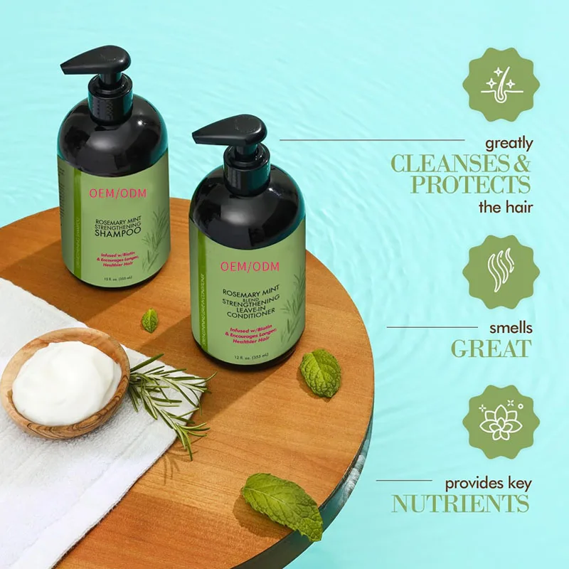 Custom Professional Salon Hair Shampoo Private Label Organic Natural Rosemary Mint Strengthening Shampoo