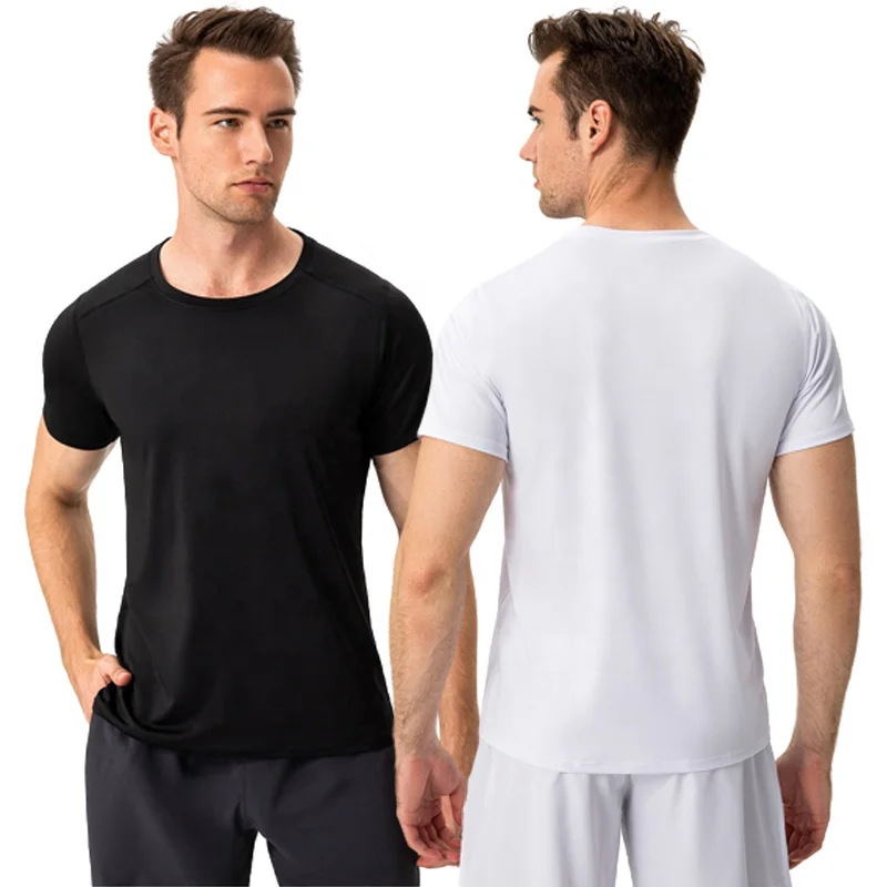 Custom Logo High Quality Mens Workout Shirts Recycled Polyester Spandex Short Sleeves Men Gym T Shirt