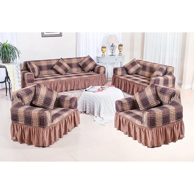 Wholesale universal l shape 3 seater elastic stretchable sectional couch cover slipcover