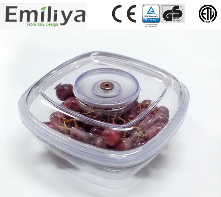Emiliya factory  vacuum sealing food canister EVC-2L BPA FREE Plastic Foodsaver Vacuum Sealer Food Storage Canister