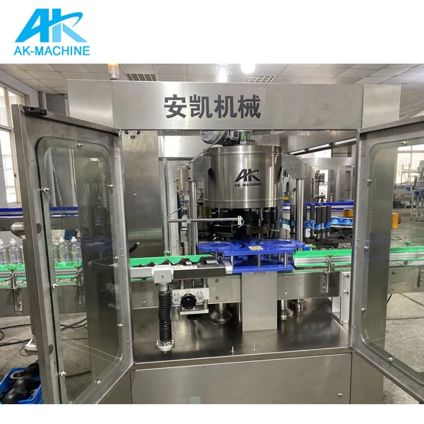 AK-HMR8 Automatic OPP Hot Melt Glue Labeling Machine Sticker Labeling Machine For PET Bottle Laber Sticker Round