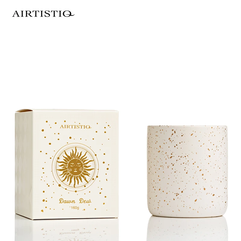 Hot sale home fragrance moon star design aromatherapy ceramic candle jar soy wax candle