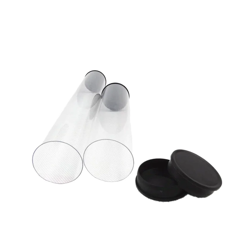 33mm Plastic Cylindrical Transparent Packaging Tube for Small Objects Screen Printed Surface for Display
