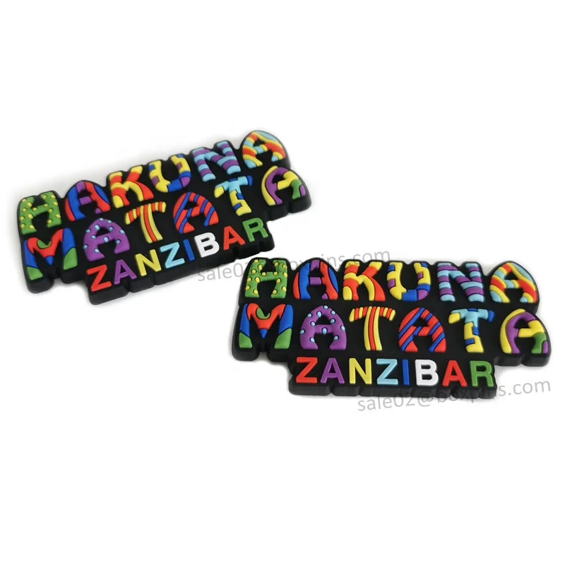 Custom travel tourist soft PVC zanzibar 3D words/letters fridge magnet