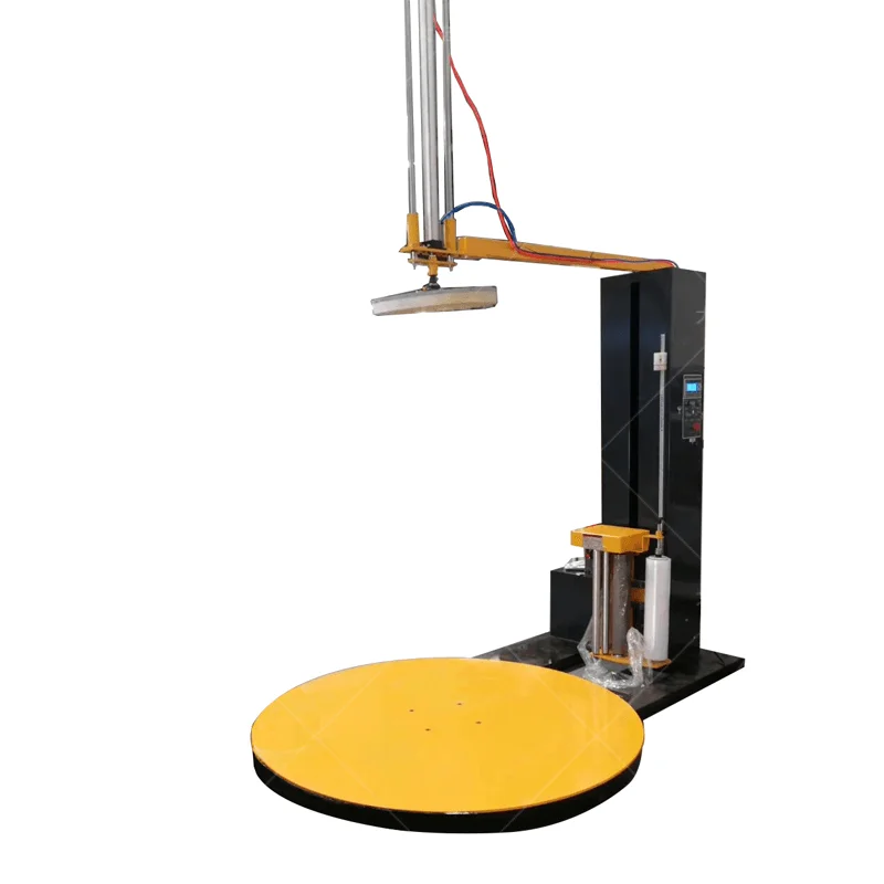 Automatic pallet wrapping machine with Ramp and scale