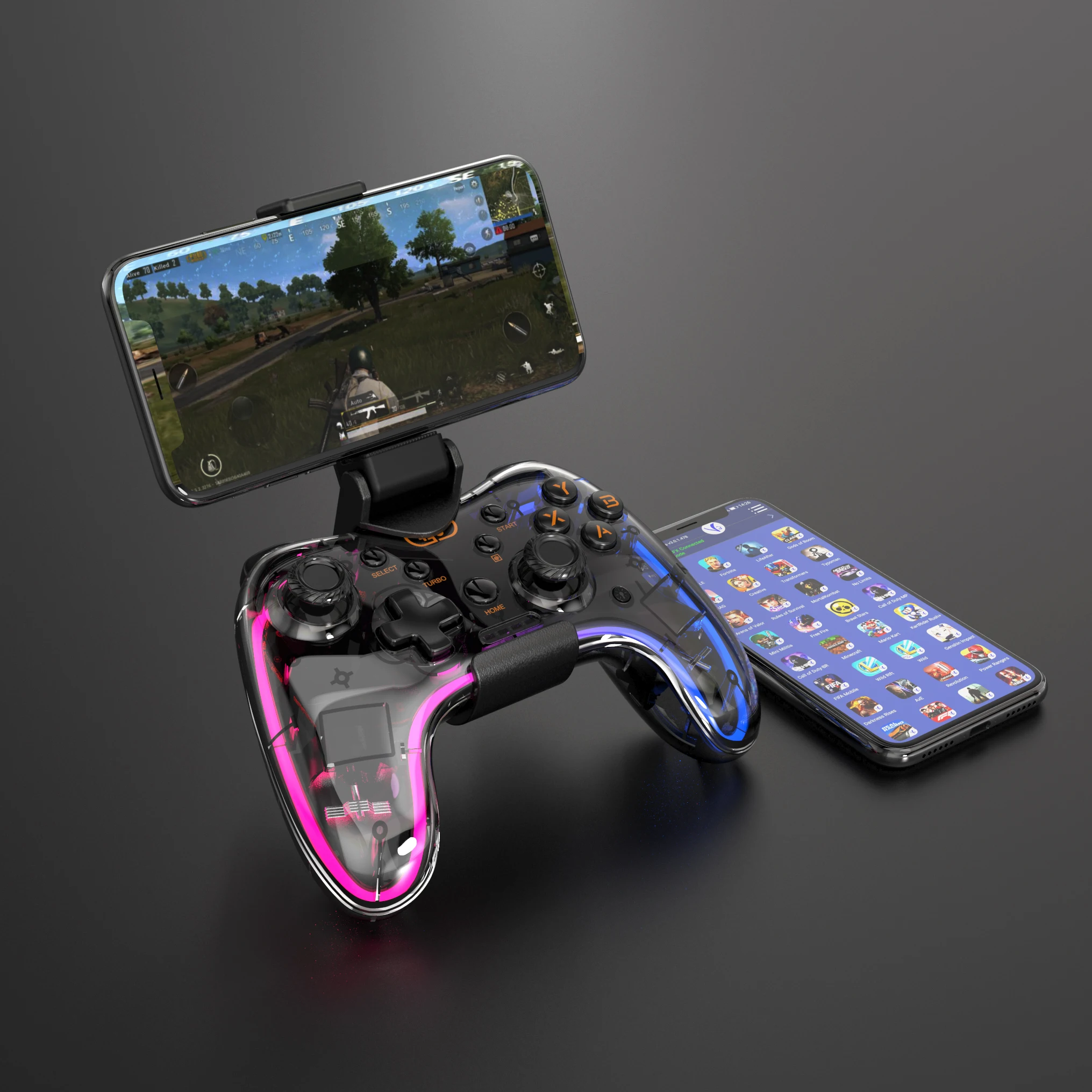 Hot Sell Wireless controller RGB Lighting For PS4 gamepad  Android IOS Mobile phone joystick &  Game Controller