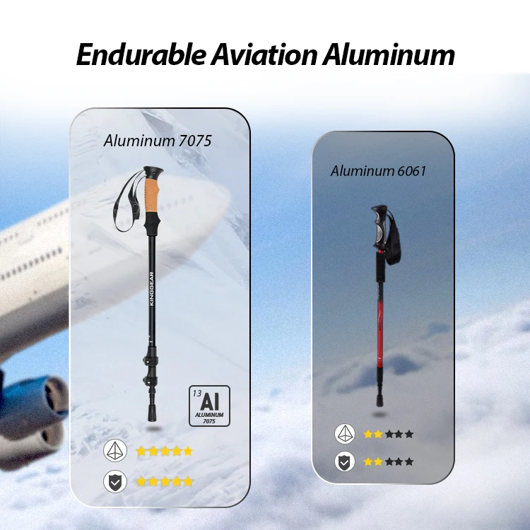 Kinggear новый дизайн 3 физиотерапевтическое оборудование телескопа Алюминий 7075 с углерода текстурная поверхность треккинговые