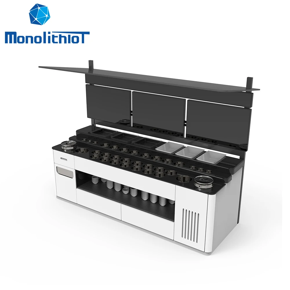 MonolithIoT Hot Pot Restaurant Seasoning Management System Weighing Cabinet Smart Shelf