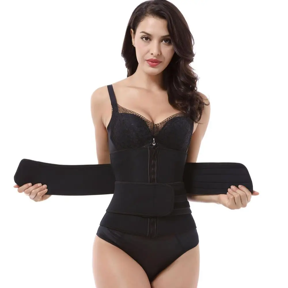 2020 New Fashion Trend Two Belt Wholesale Latex Waist Trainer with Best Zipper Corset Women