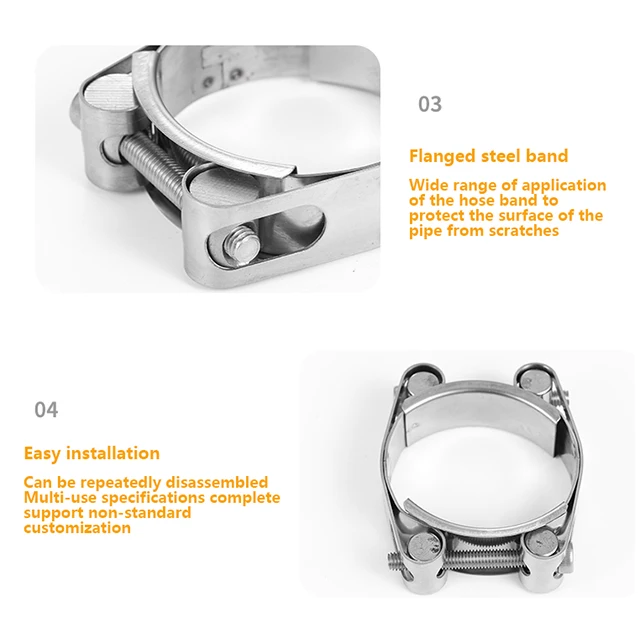 Manufacturer wholesale price double t bolt heavy duty hose slot clamps for exhaust clamps