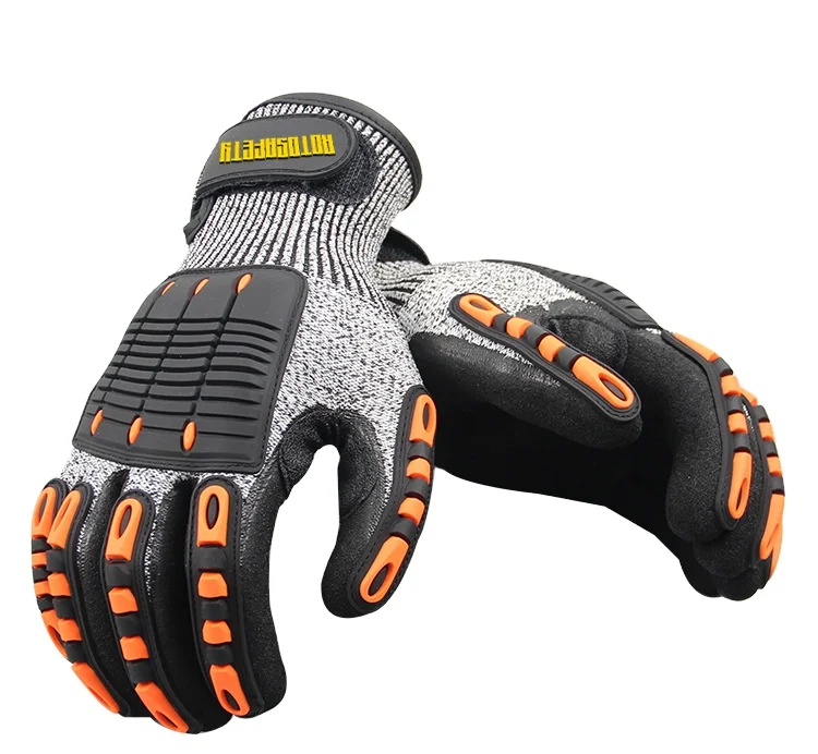 Customized Safety Work Impact Protective Gloves Cut Resistant Anti Impact Shock Proof TPR Gloves