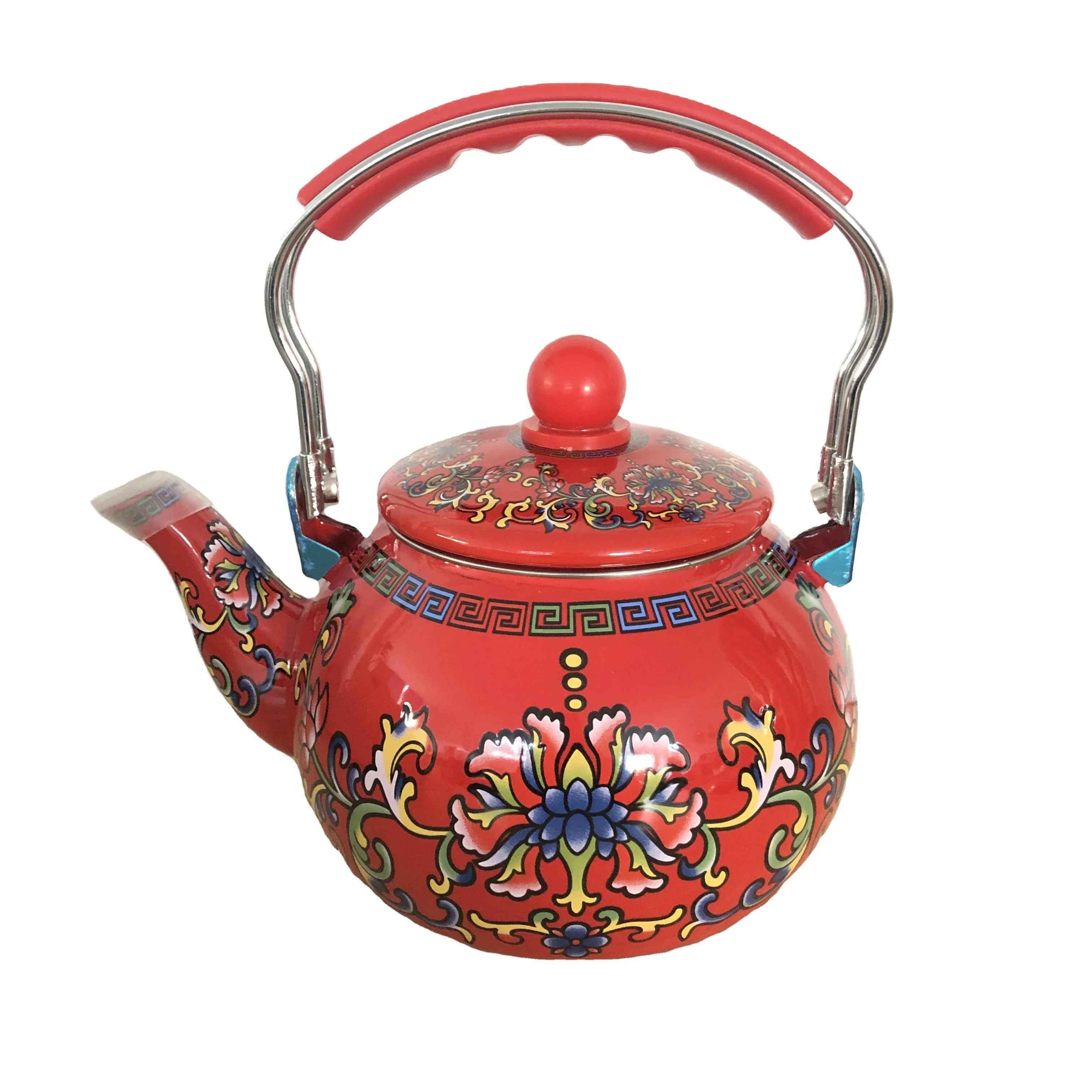 2.5L Watermelon Whistling Vintage Enamel Teapot Kettle Home Camping Whistle Emaye Emaille Colorful Red Blue Ollas de Peltre AVON