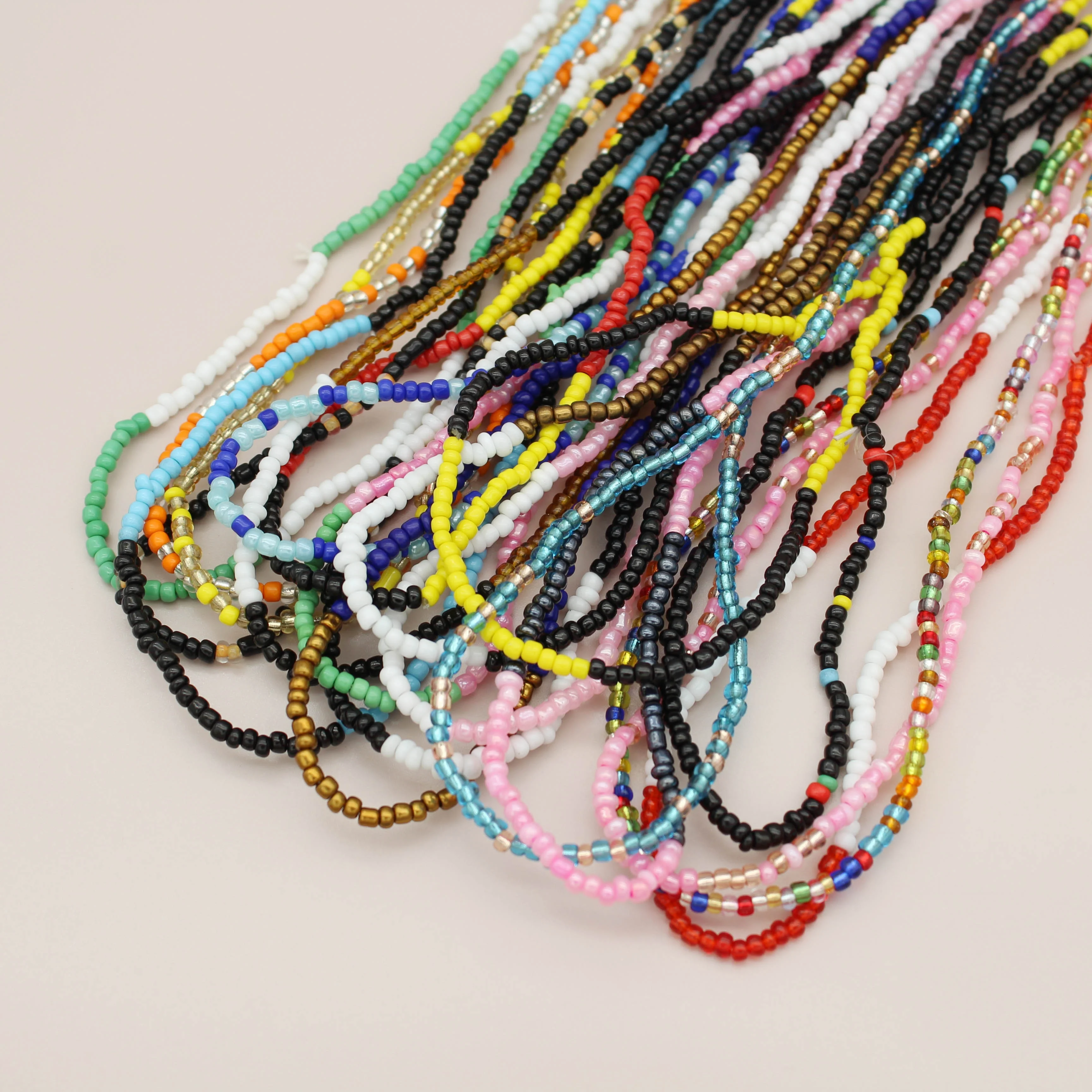 Jachon glass seed beads beaded Ghana Africa 2pcs a set body chain belly gold waist beads jewelry for women weight loss