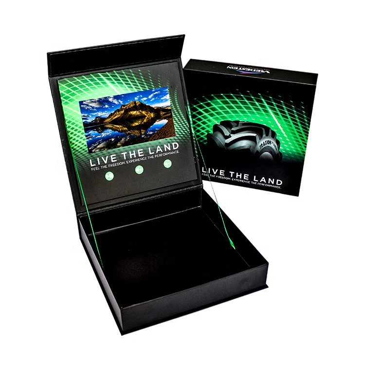 customized video gift box lcd screen 2.4 4.3 5 7 10 inch video gift box lcd screen video presentation box