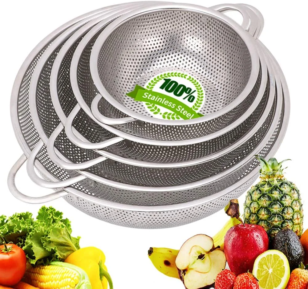 Kitchen Accessories Stainless Steel Colander / Vegetable Fruit Baskets / Food Strainers