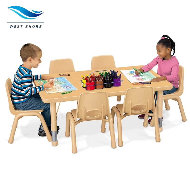 Montessori Kindergarten Daycare Furniture Kids Wooden Study Table Chair Set For Toddler Nursery Preschool Reggio Furniture