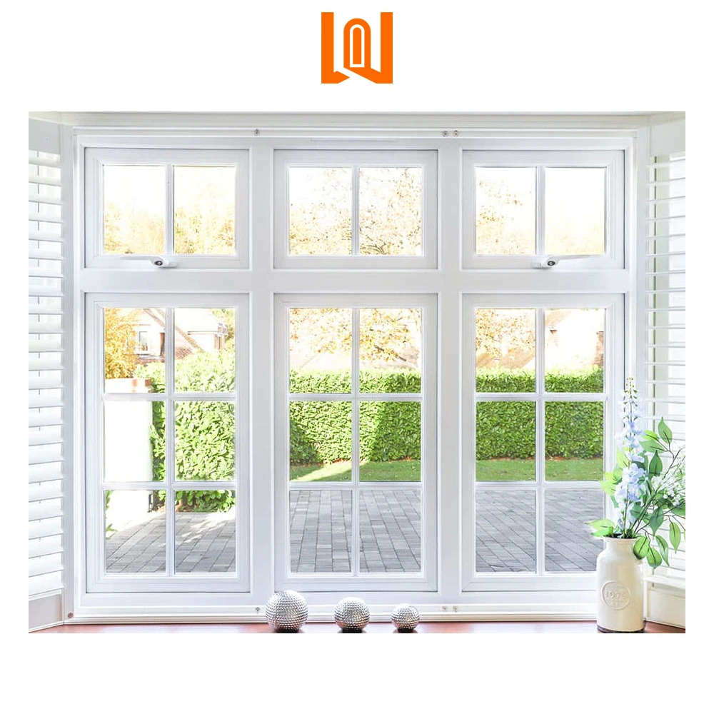 WANJIA Houses Exterior Window Grill Designs PVC Casement Windows Triple Pane Casement Windows