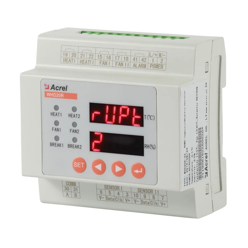 measure two channel temperature & humidity WHD20R-22 ACREL Din Rail Mounted Temperature & Humidity Controller