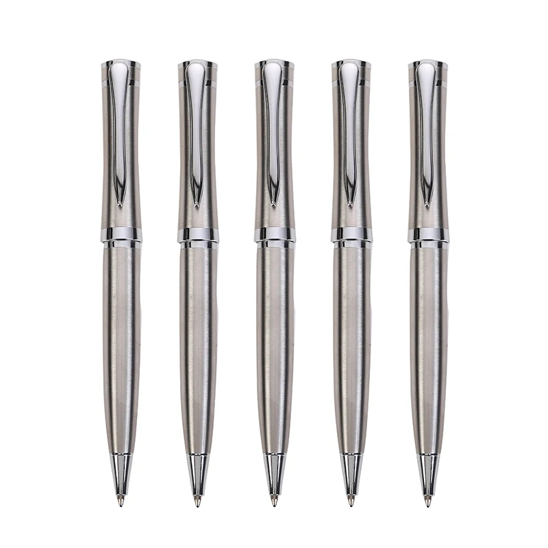 SHULI 2023 New Design Stainless Steel Ball Pen All Silver Luxury Business Gift Pen Spot Wholesale Metal Ballpoint Pen