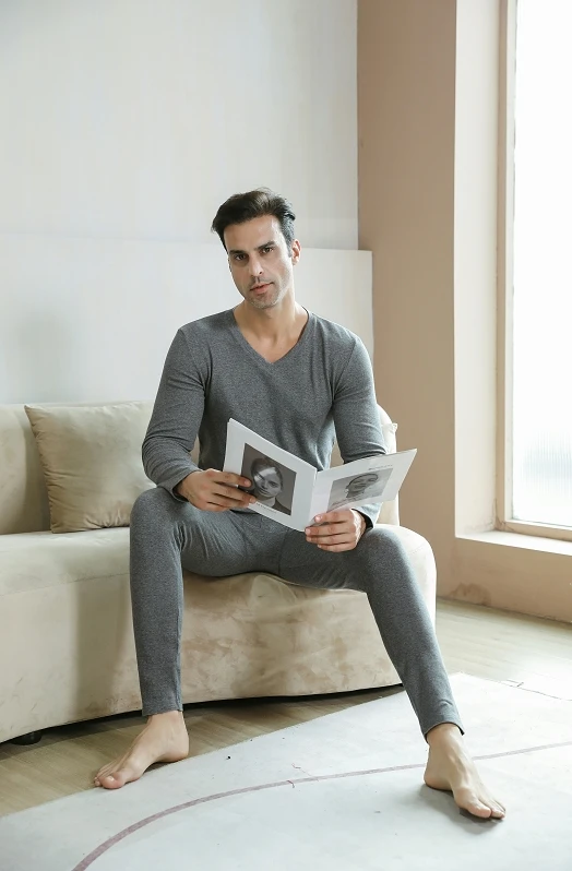 Мужские 2 шт. мужские термальные зимние куртки шерстяное нижнее белье для мальчиков; Сохраняющая тепло