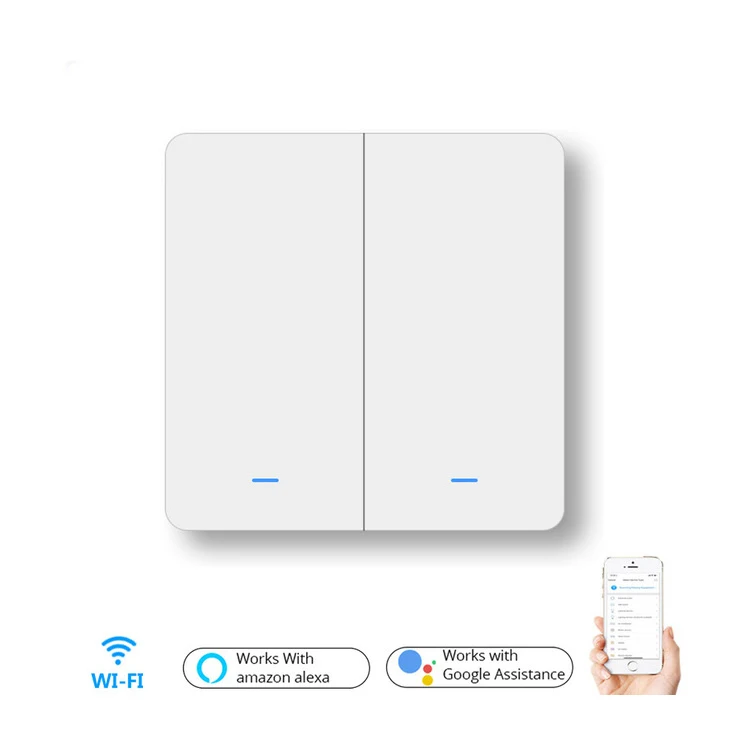 New Design Big Button UK EU Smart Electric Wall Switch 1/2/3Gang Push Zigbee Switches