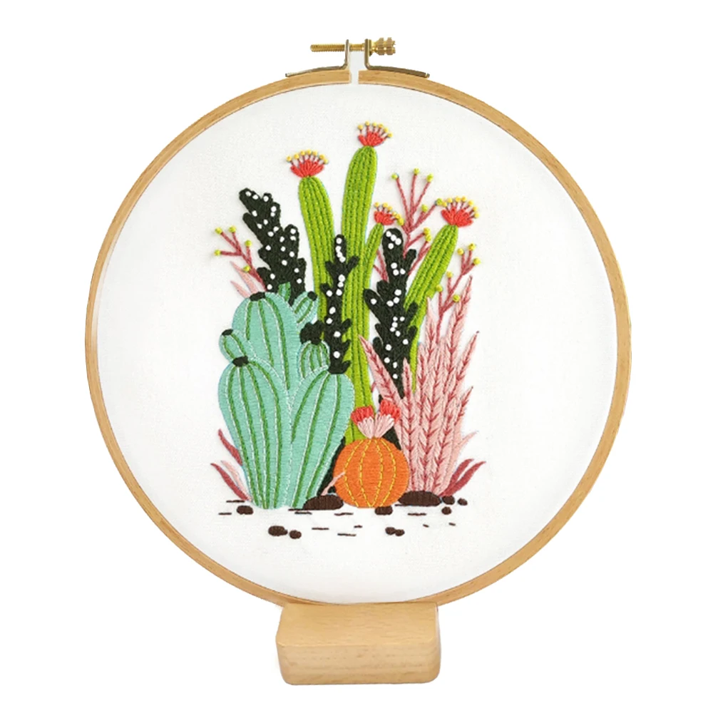 2024 New Handmade Plant Cactus Diy Custom Thread Floss Cross Stich Embroidery Kit