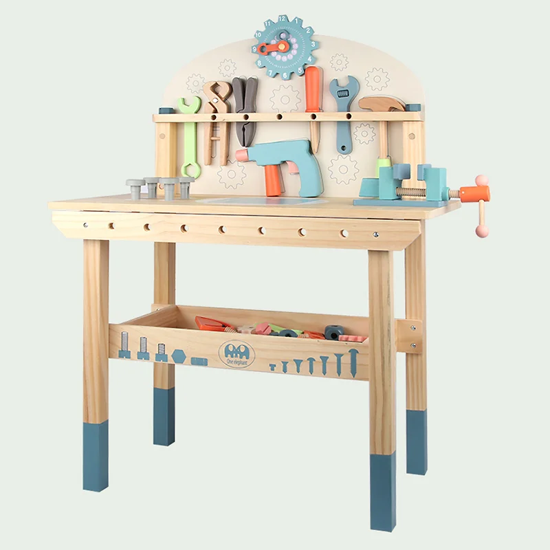 Wooden toy tool table pretend play tool toys workbench educational intellgence toy