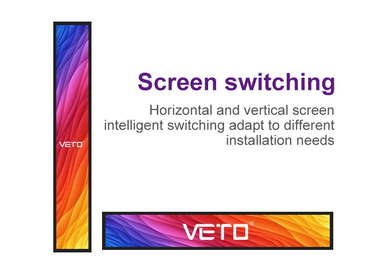 Free CMS Software Indoor Shelf Advertising Screen Android Stretched Bar Type Lcd Display For Store Shelves