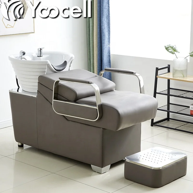 Yoocell hairdressing wash chair shampoo bowl sink modern backwashing shampoo bed for salon beauty