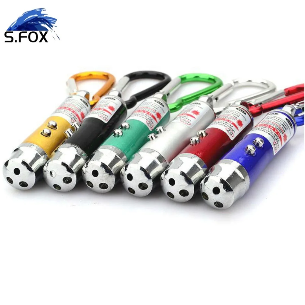 Factory Promotion Gift Red Laser UV Light White Light Carabiner Keychain Hock Laser Pointer Flashlight