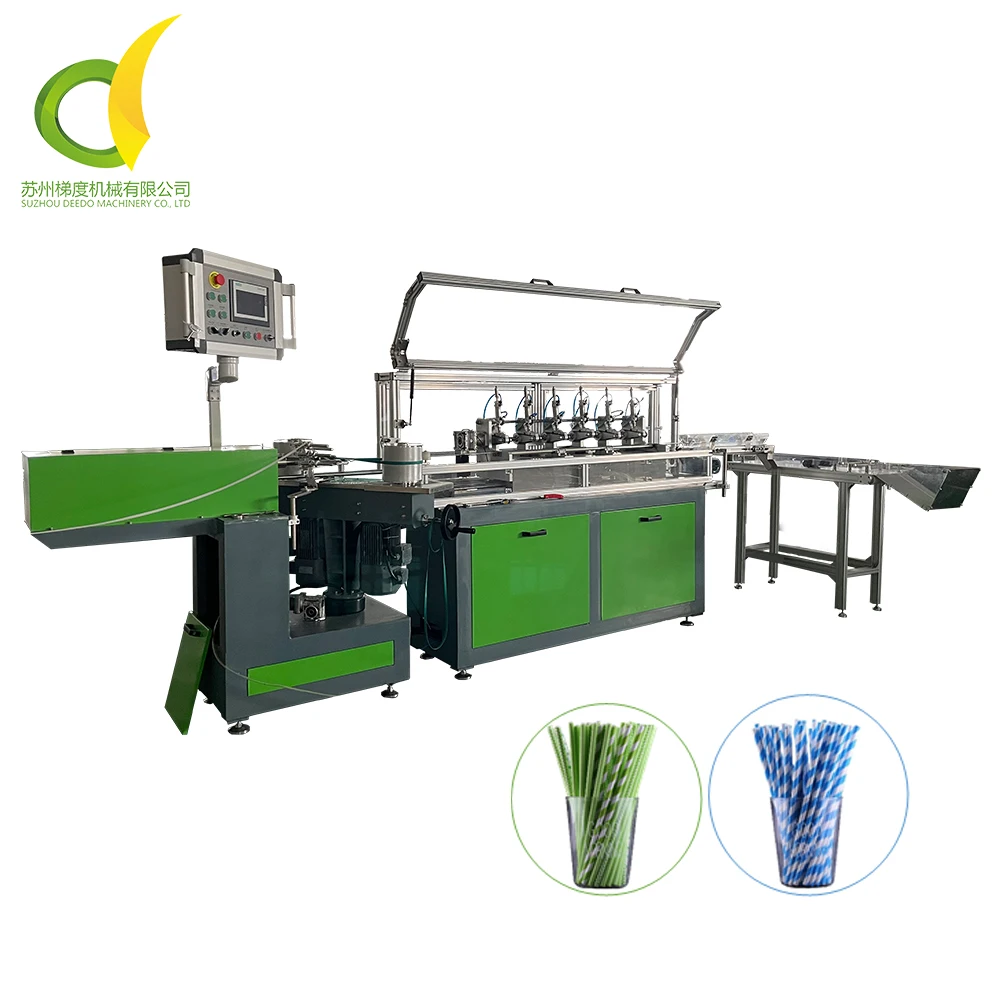 Latest Paper Straw Machine Making High Speed 7 Cutters