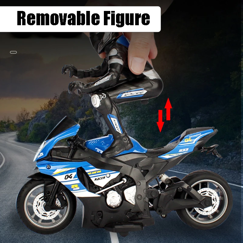 1:10 2.4GHz Electric Kids Toys High Speed Racing Motorbike RC Car Rotation and Drift Remote Control Motorcycle