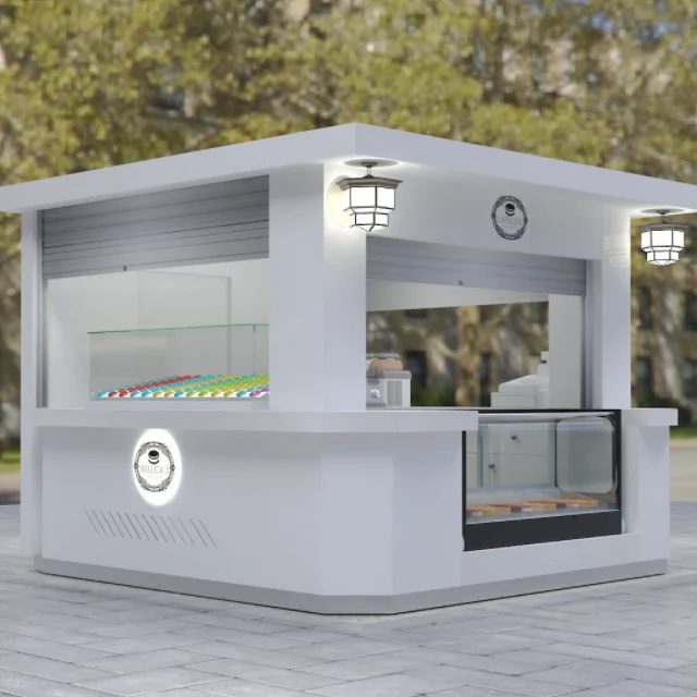 Top Sale Customize Design Retail Outdoor Food Kiosk With Combo Vending Machine for Foods and Drinks