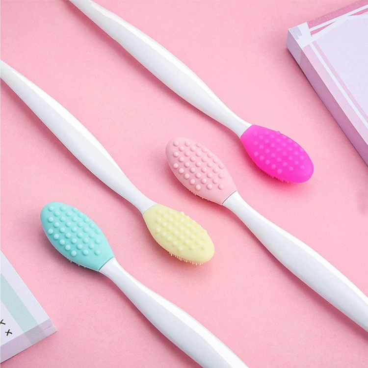 Multi Functional  lip brush applicator wholesale Tiny Exfoliate Nose Pore Cleansing Exfoliator Silicone lip scrub brush
