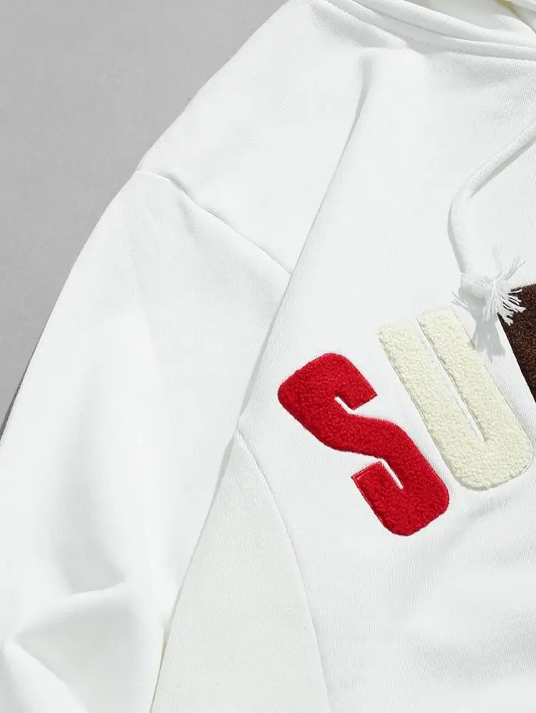 Plus Size Chenille 400 Gsm Blank Comfy Raw Hem Warm Good Quality Winter Street Wear Bulk 100% Cotton Heavyweight Soft  Hoodie