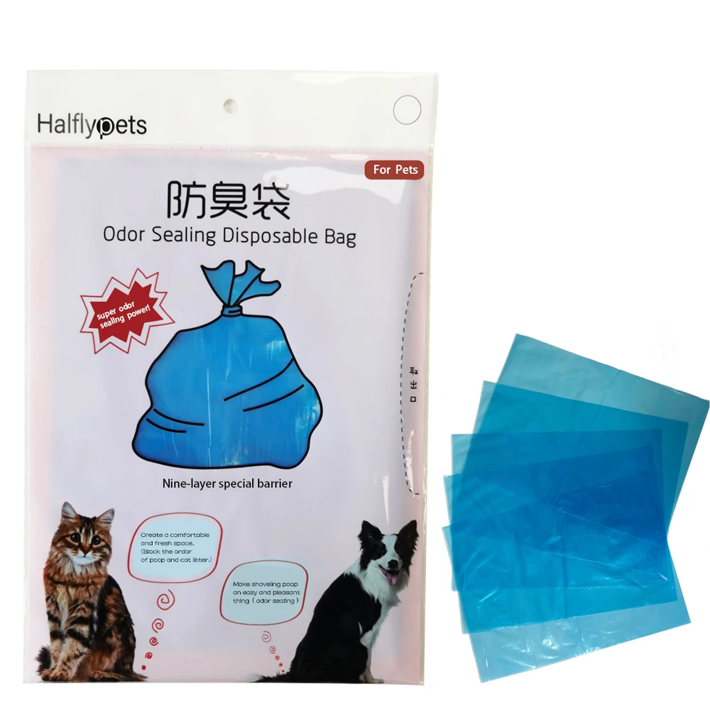 Halflypets Odor Sealing Disposable   stool bag  Pet Waste Bags Holder Dog Poop Bag  For pet